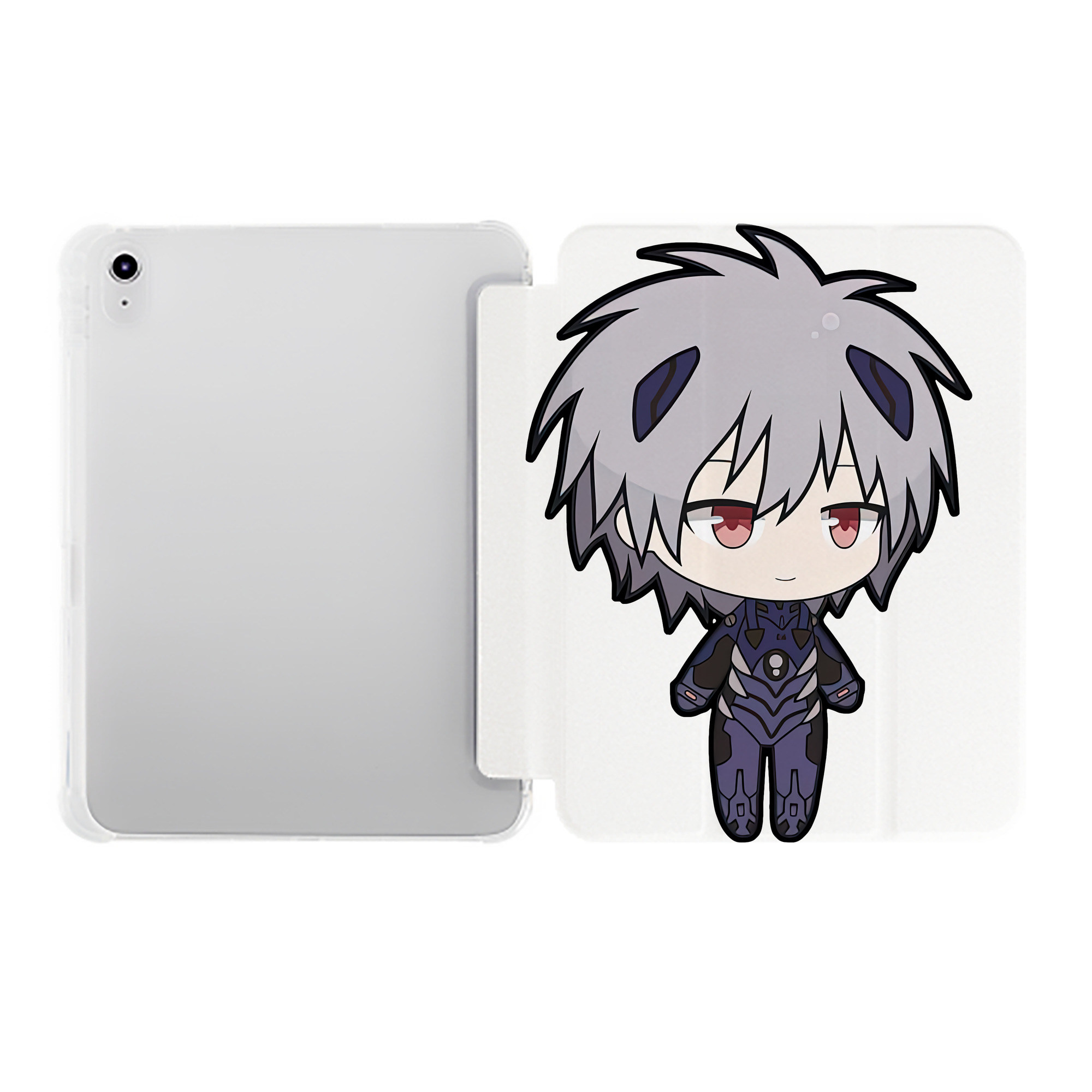 （画像用） EVA 新世紀エヴァンゲリオン IPad ケース ペン収納付き 三つ折りスタンド PUレザー×シリコン 対応機種9.5/10.5/10.9インチ
